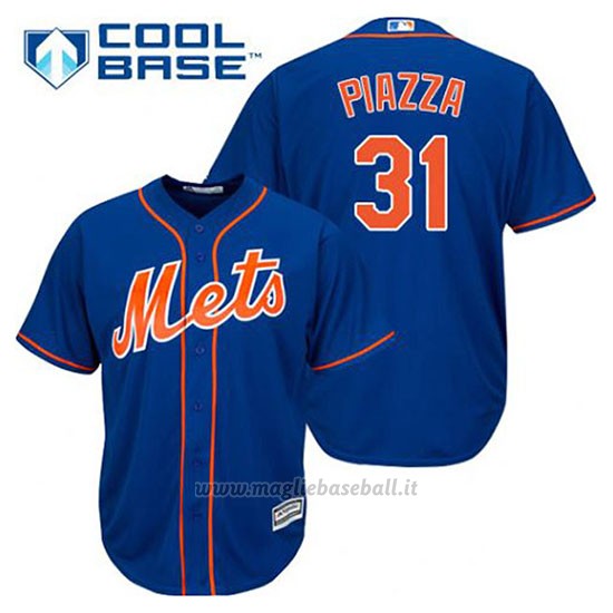 Maglia Baseball Uomo New York Mets Mike Piazza 31 Blu Alterner 1ªCool Base